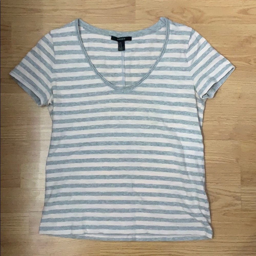 Forever 21 Cotton Striped Tee